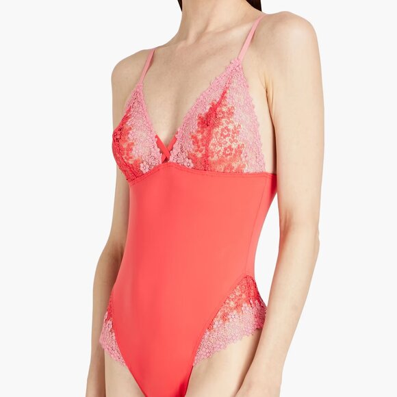 COSABELLA Veneto Lace Stretch Jersey Bodysuit in Pink Size Small NWT - Picture 2 of 9